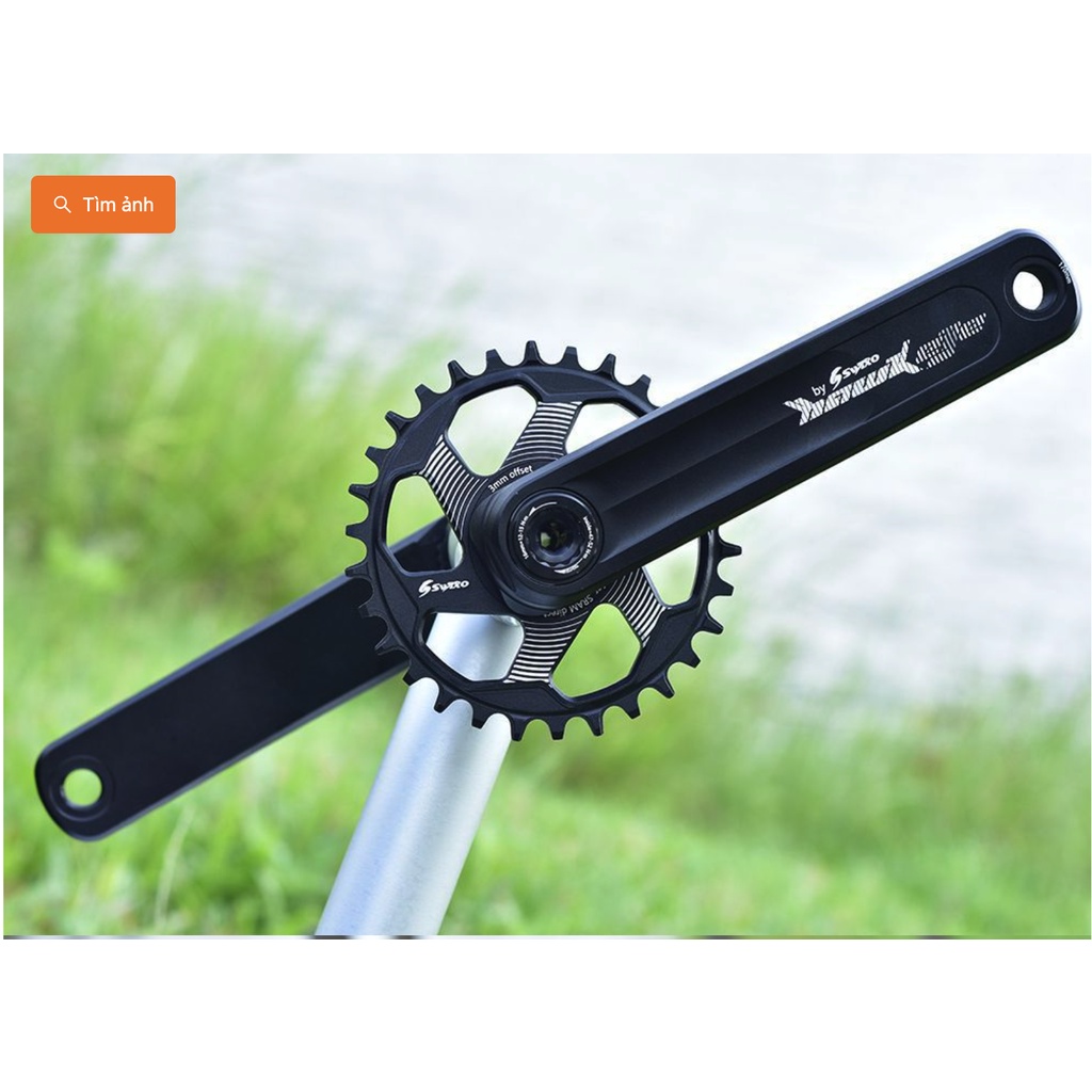 Giò đĩa xe đạp leo núi touring nhôm CNC BB24mm 170 36T kèm BBM68 24mm