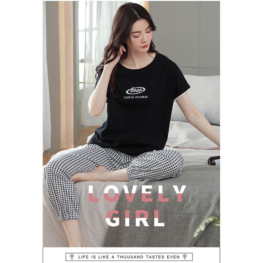 Đồ bộ, đồ mặc nhà nữ chất thun cotton 100% cực dễ thương - MH8014