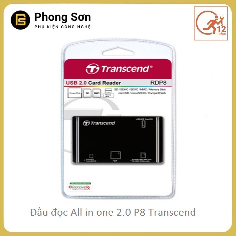 ĐẦU ĐỌC THẺ NHỚ TRANSCEND MULTI-CARD READER P8