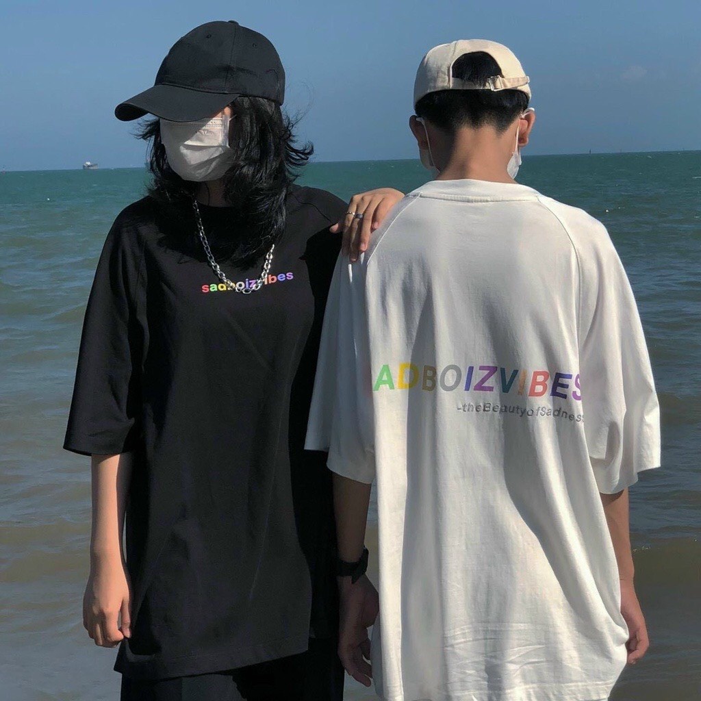 Áo thun tay lỡ sadboiz sadboizvibes 7 màu nam nữ form rộng , áo phông sadboiz nam nữ form rộng unisex phong cách Ulzzang