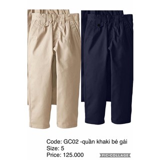 Quần khaki bé gái, 4-5 tuổi