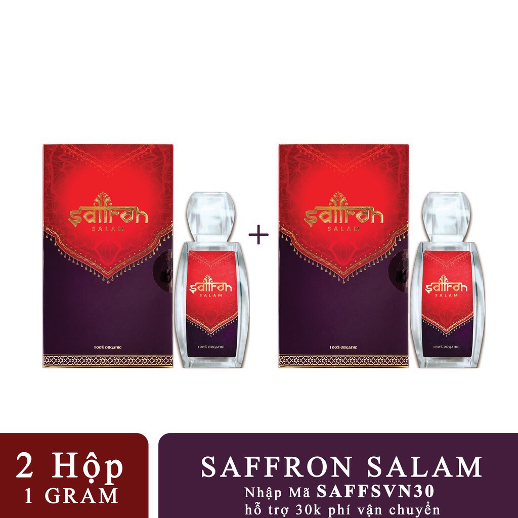 [Chính Hãng Iran] Set Saffron (Nhuỵ Hoa Nghệ Tây) SALAM 2Gr, Khoẻ x Đẹp Là Điều Tuyệt Vời Nhất