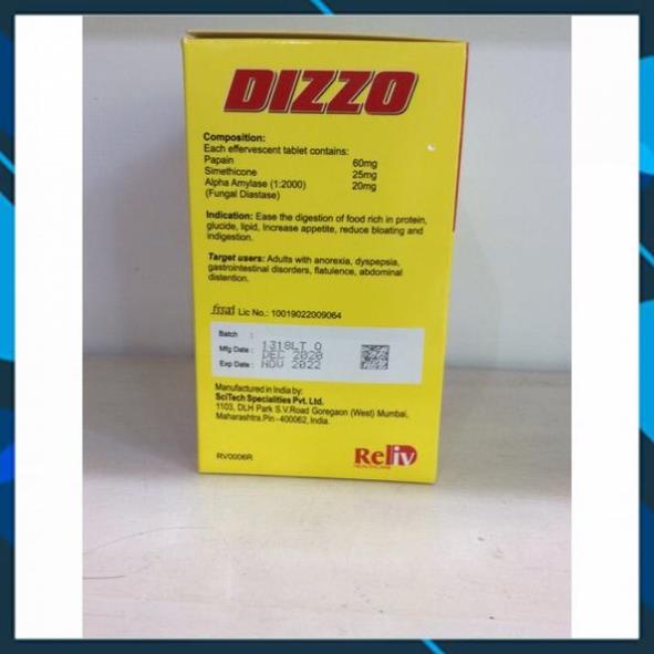 Viên sủi Dizzo giúp tiêu hoá 1 viên NHÀ THUỐC SÀI GÒN