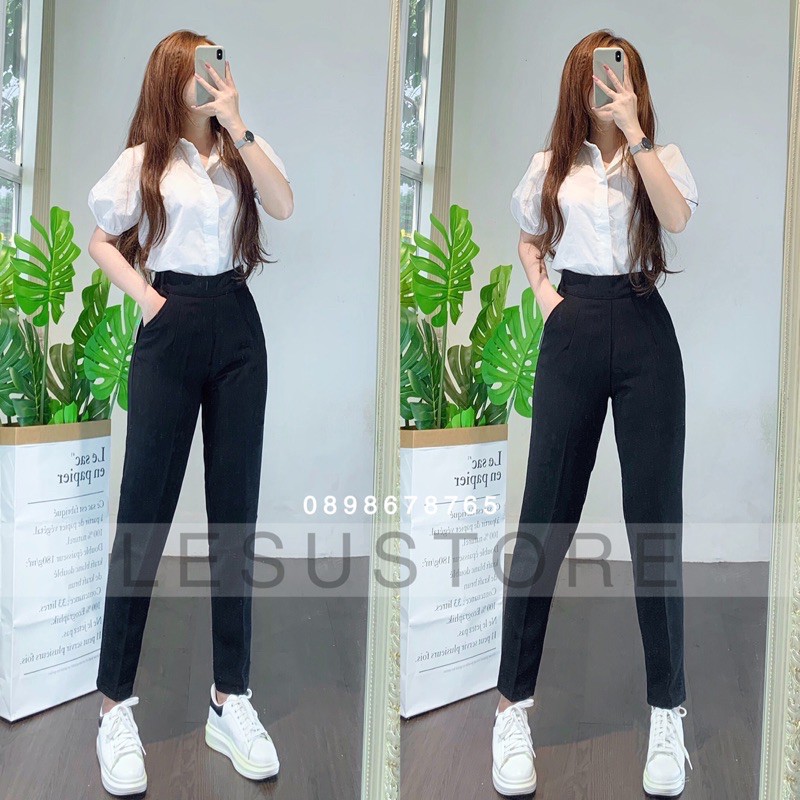 ẢNH TỰ CHỤP Quần Baggy Tây lưng phối thun | BigBuy360 - bigbuy360.vn