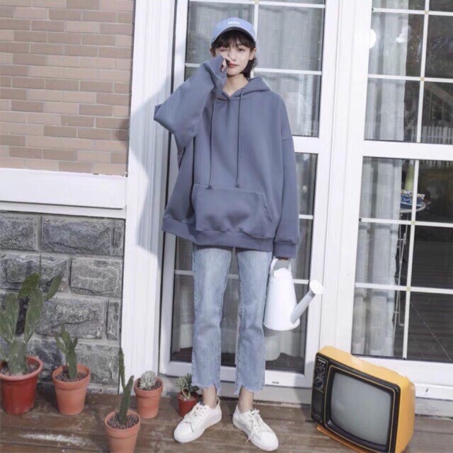 Áo Hoodie Trơn Màu Xám Ghi - Hoodie Gray Basic