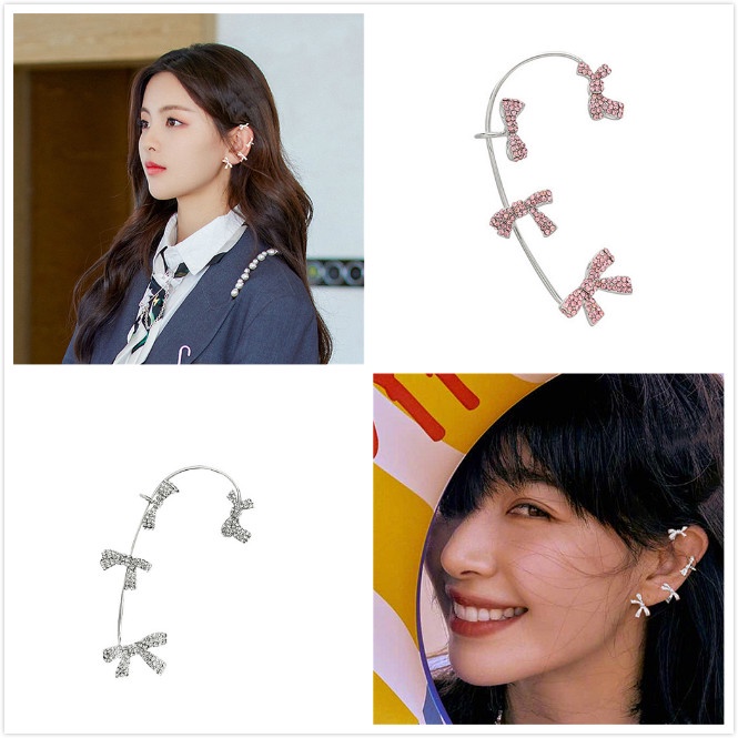 Bông tai kẹp hình hoa tuyết đính đá thời trang dành cho nữ