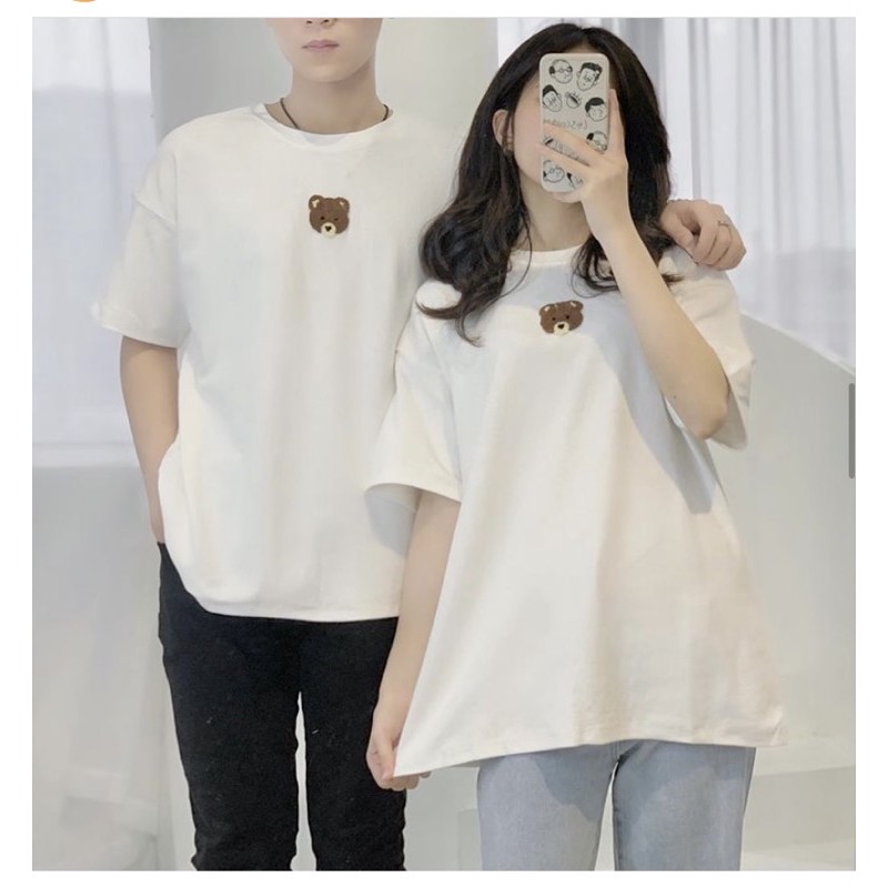 Áo thun đôi form rộng Bear Insta  Mamen Shop MA002, áo phông đôi oversize Unisex Mamen Shop MA002