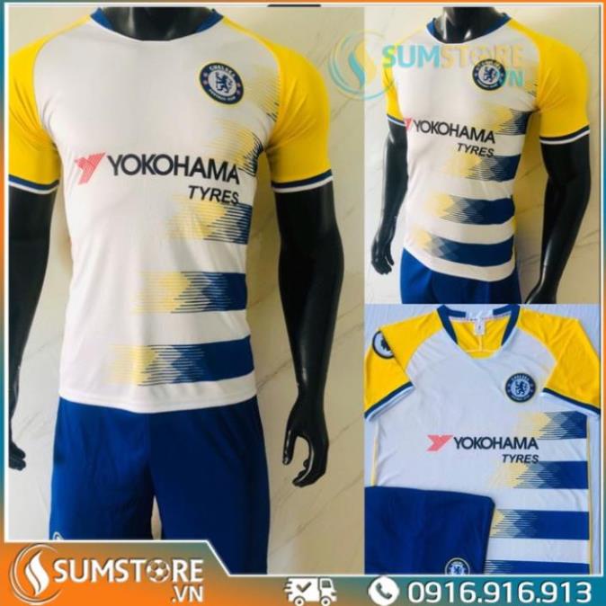 Bộ quần áo thể thao bóng đá CLB Chelsea Trắng TT - Áo đá banh 2020 * 💋
