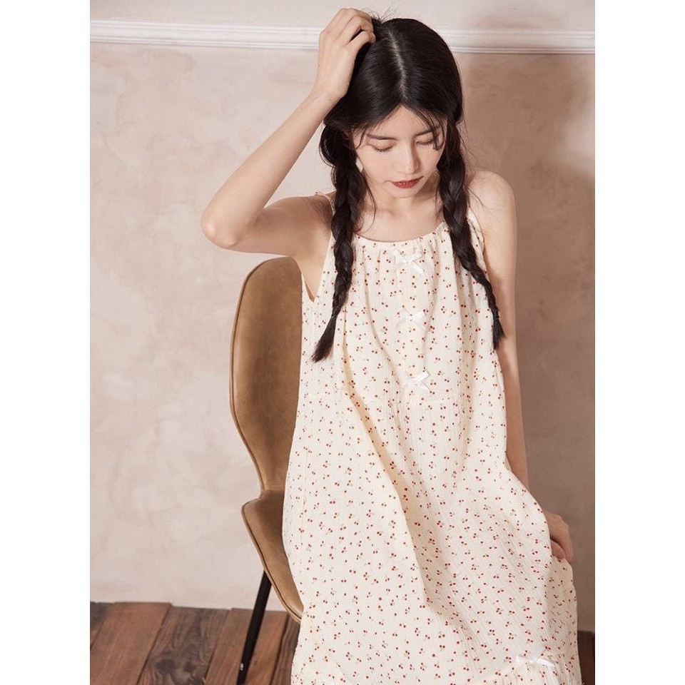[CÓ SẴN] Váy ngủ hai dây cherry đồ ngủ đồ mặc nhà dễ thương Hàn Quốc ullzang | BigBuy360 - bigbuy360.vn