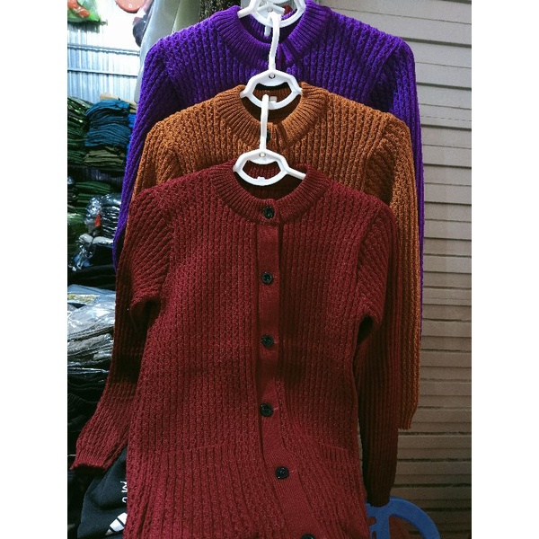 ÁO LEN DÀY CÀI CÚC CÓ TÚI CHO BÀ GIÀ