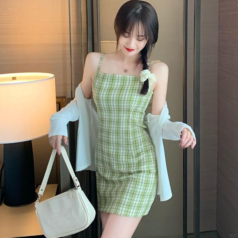 Đầm Hai Dây Xinh Xắn Theo Phong Cách Hàn Quốc Dành Cho Nữ