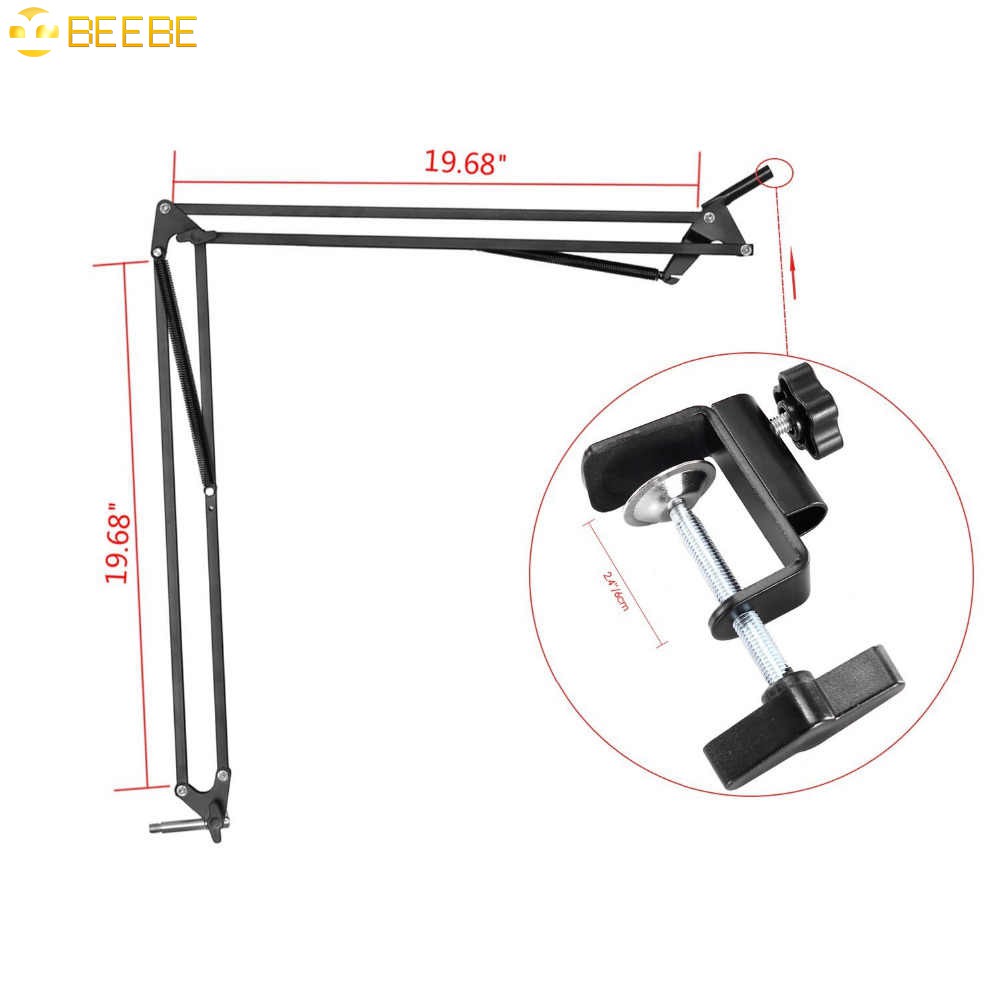 NB-39 - Chân Đế Micro Kẹp Bàn Cỡ Lớn, Gấp Gọn và Xoay Linh Hoạt