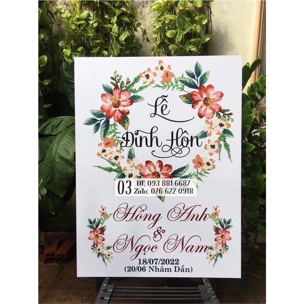 Bảng tên đám cưới, Lễ Vu Quy, Đính Hôn