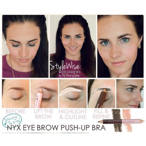 NYX - Bút Chì Kẻ Chân Mày 2 Đầu NYX Professional Makeup Push-up Bra For Eyebrow