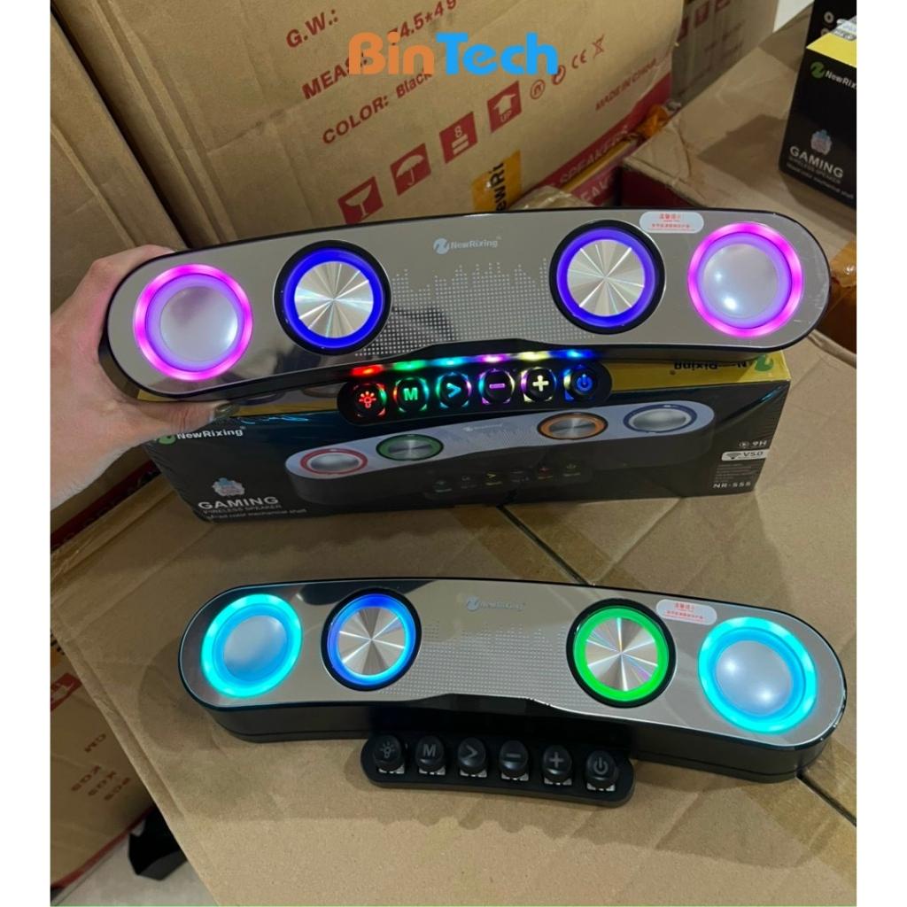 Loa bluetooth bass mạnh NR-555 BINTECH, loa nghe nhạc bluetooth công suất lớn, làm decor
