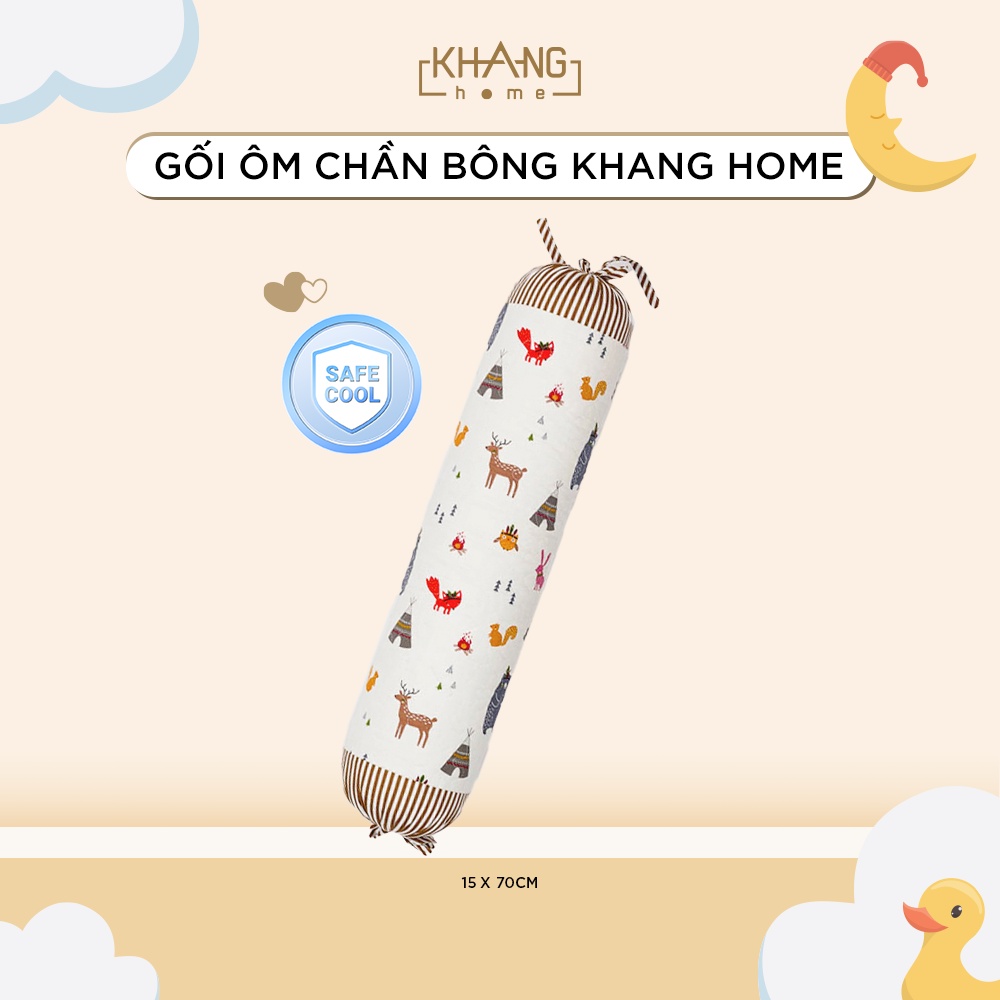 Gối Ôm Trẻ Em Cao Cấp Khang Home Êm Ái Cho Bé Ngủ Ngon Size 15x70cm