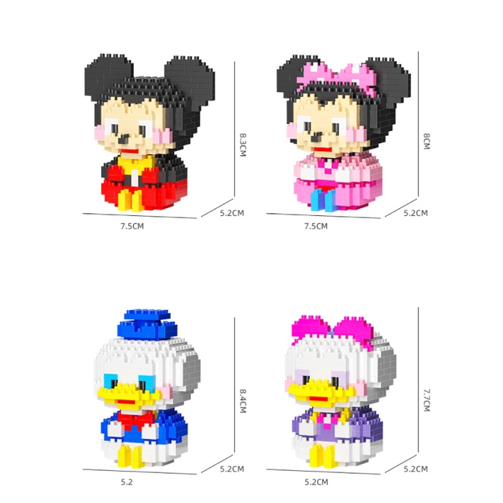 Bộ đồ chơi lắp ghép các nhân vật hoạt hình – Vịt Donald, Chuột Mickey