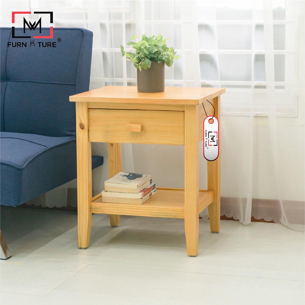 Tab đầu giường SARA gỗ thông cao cấp thương hiệu MW FURNITURE
