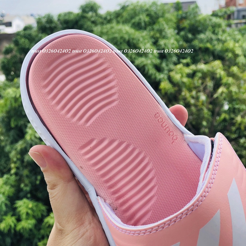 Dép Alphabounce adidas ❤️FREESHIP + FullBox❤️ quai ngang nam 3 sọc màu hồng sọc trắng chất xịn 1-1, đế dày nhẹ quai da