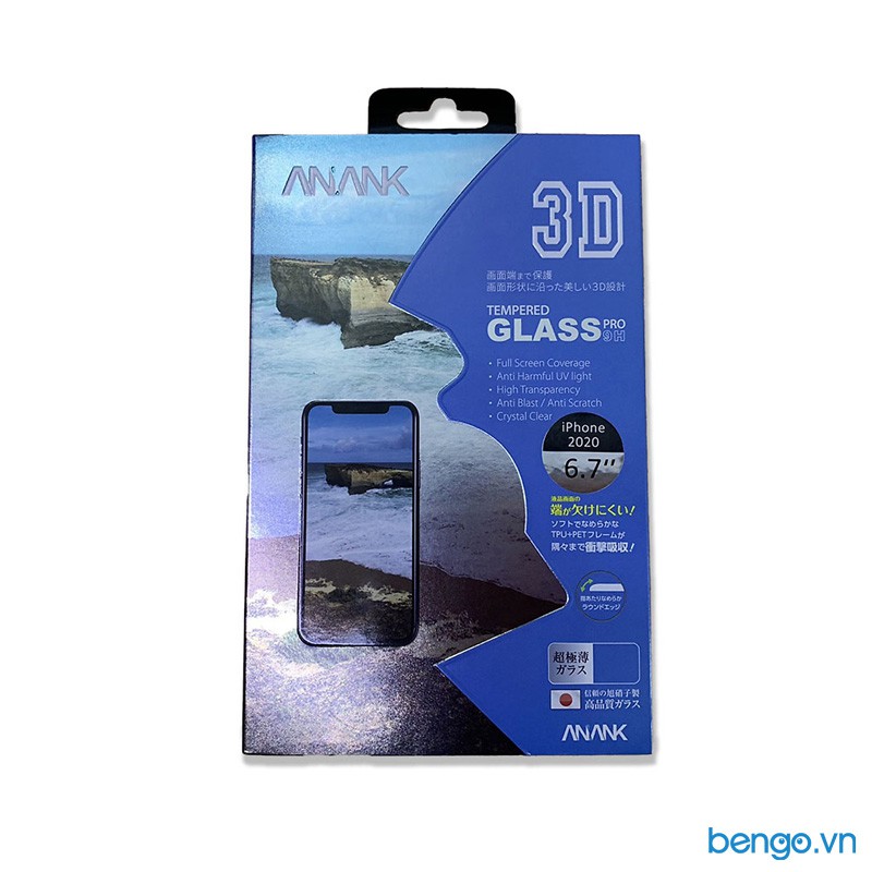 Dán cường lực iPhone 12/12 Pro/12 Mini/12 Pro Max ANANK 3D Full Clear