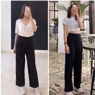 🔴 Quần tây nữ ống rộng dáng dài, mẫu quần tây nữ mới nhất