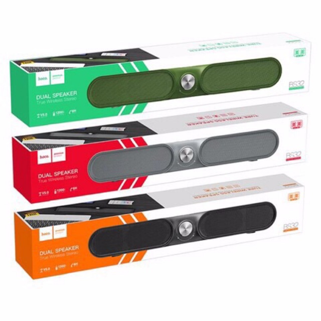 LOA BLUETOOTH NGHE NHẠC MINI 5W V5.0 HOCO BS32 - THẺ NHỚ TF, USB, AUX 3.5 - MÀU XÁM/ XANH LÁ/ ĐEN