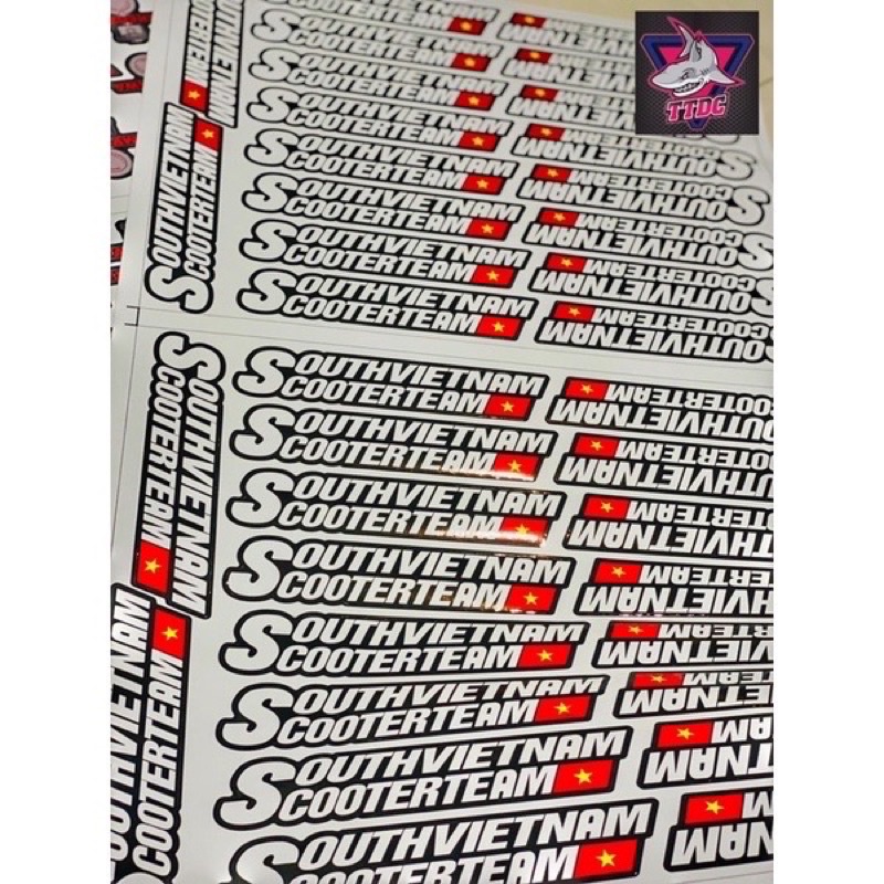 Tem Chữ Southvietnam 25Cm Chống Nước Trang Trí Xe Máy