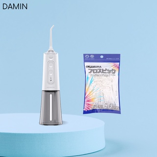 Combo máy tăm nước Aquapulse A600 và tăm chỉ nha khoa Okamura túi 90c