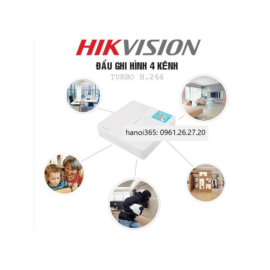 Đầu ghi hình HIKVISION DS-7104HQHI-K1 --- Chính hãng bảo hành 24 tháng, giá cực rẻ, bền bỉ, 4 kênh