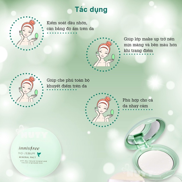 Phấn Phủ Dạng Nén Innisfree No – Sebum Mineral Pact -