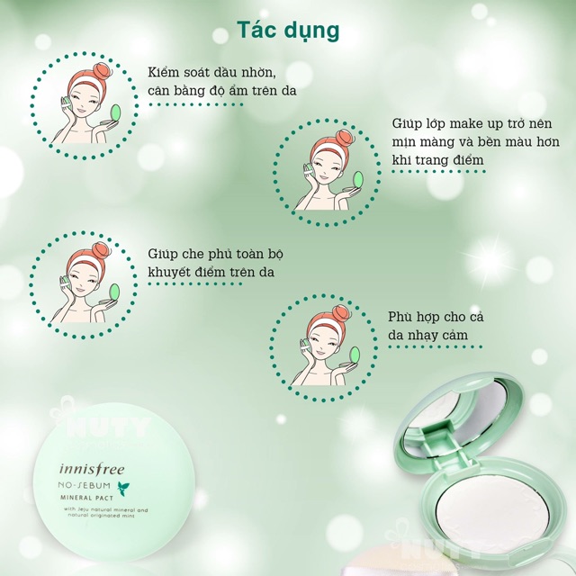 Phấn Phủ Dạng Nén Innisfree No – Sebum Mineral Pact -