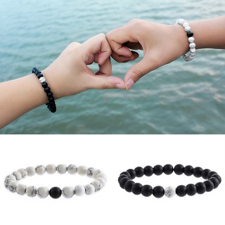 ( HÀNG có sẵn ) Vòng tay hạt 8mm co dãn His và Hers