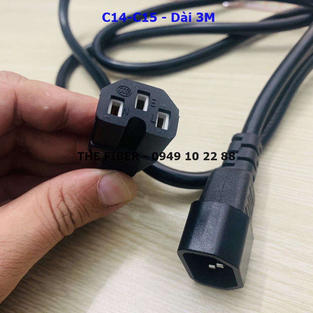 Dây nguồn C14-C15 dài 1.5M/2M/3M 3x1.5mm2 3x1.0mm2
