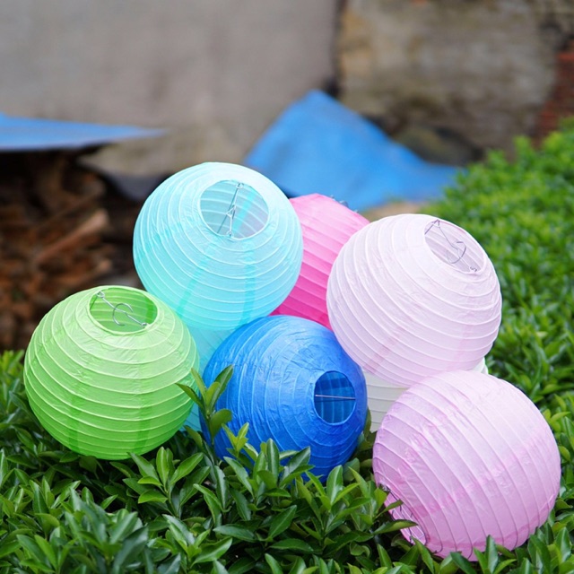 Đèn lồng giấy 30cm, 25cm, 20cm, 15cm- Cầu tròn loại đẹp, chọn cỡ, chọn màu