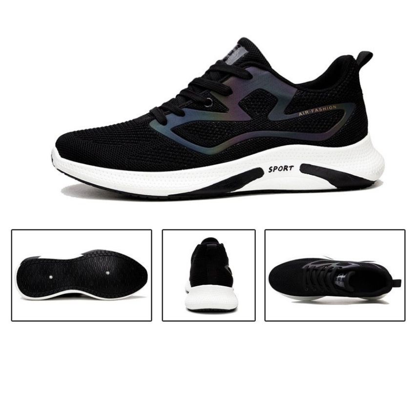 Giày Thể Thao Nam Sneaker Thoáng Khí Năng Động Trẻ Trung Cổ  Vừa Màu Đen GNA04  SUNO STORE