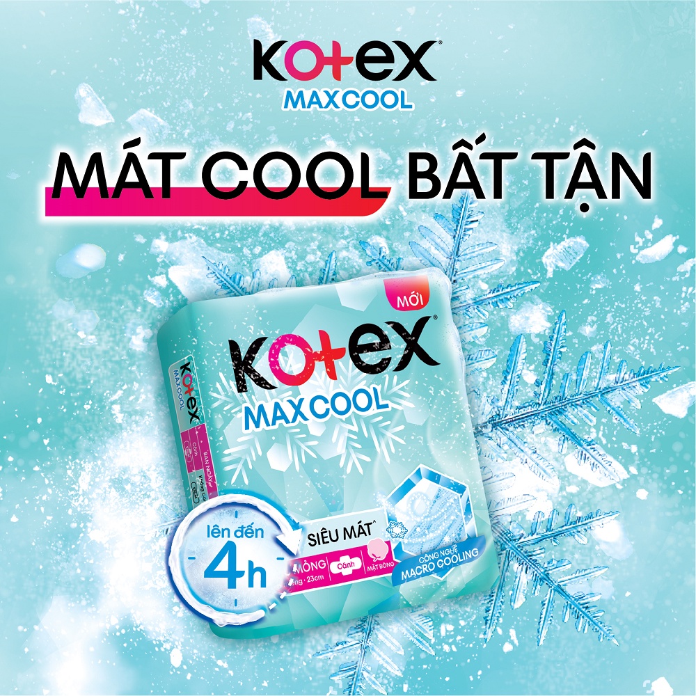 [MUA 2 TẶNG 1 GÓI HÀNG NGÀY] Băng vệ sinh  KOTEX Max Cool Siêu Mỏng Không Cánh 8miếng/gói