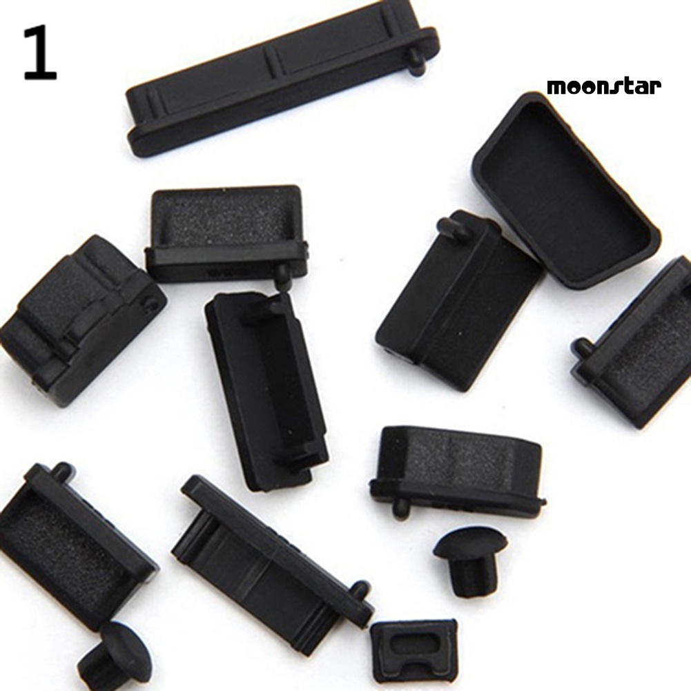 Set 13 nút bịt cổng cắm máy tính xách tay/ máy tính bảng chống bụi làm bằng silicon chuyên dùng