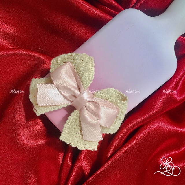 CỘT TÓC NƠ PHỐI REN HÀN QUỐC SIÊU XINH mã CT11 - [Nhà Nấm handmade]