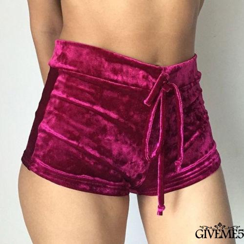 Quần short vải nỉ màu trơn thiết kế dây rút phong cách mùa hè gợi cảm cho nữ