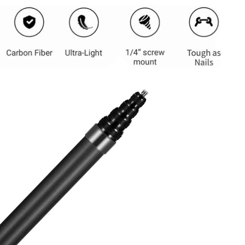 Gậy Tự Sướng 2.9m Bằng Sợi Carbon Cho Gopro go pro hero 9 10 8 5 6 7 4 3 sjcam sj4000 YI dji