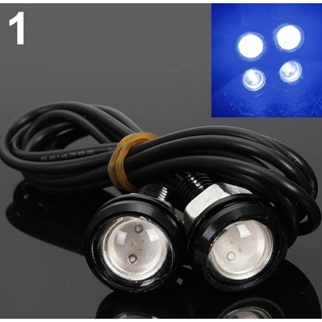 Bộ 2 Đèn led Mắt Đại Bàng drl 18mm Chống Nước Phá Sương Mù Cho Xe Hơi
