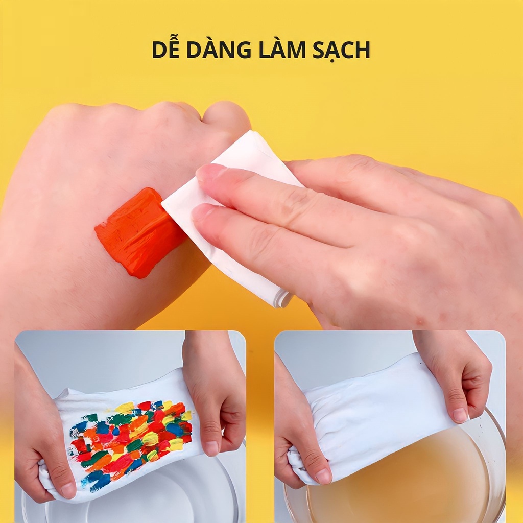 Màu nước dạng tuýp chuyên nghiệp Deli - Tặng kèm cọ vẽ tranh và khay pha màu - Bộ 12 màu / 24 màu MNC245