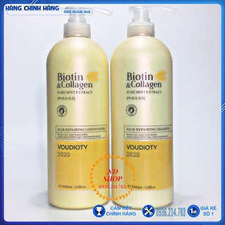 [CHÍNH HÃNG 100%] BỘ DẦU GỘI XẢ BIOTIN COLLAGEN VOUDIOTY VÀNG 1000ML,DAU GOI BIOTIN,SIÊU PHỤC HỒI HƯ TỔN, GIẢM GÃY RỤNG