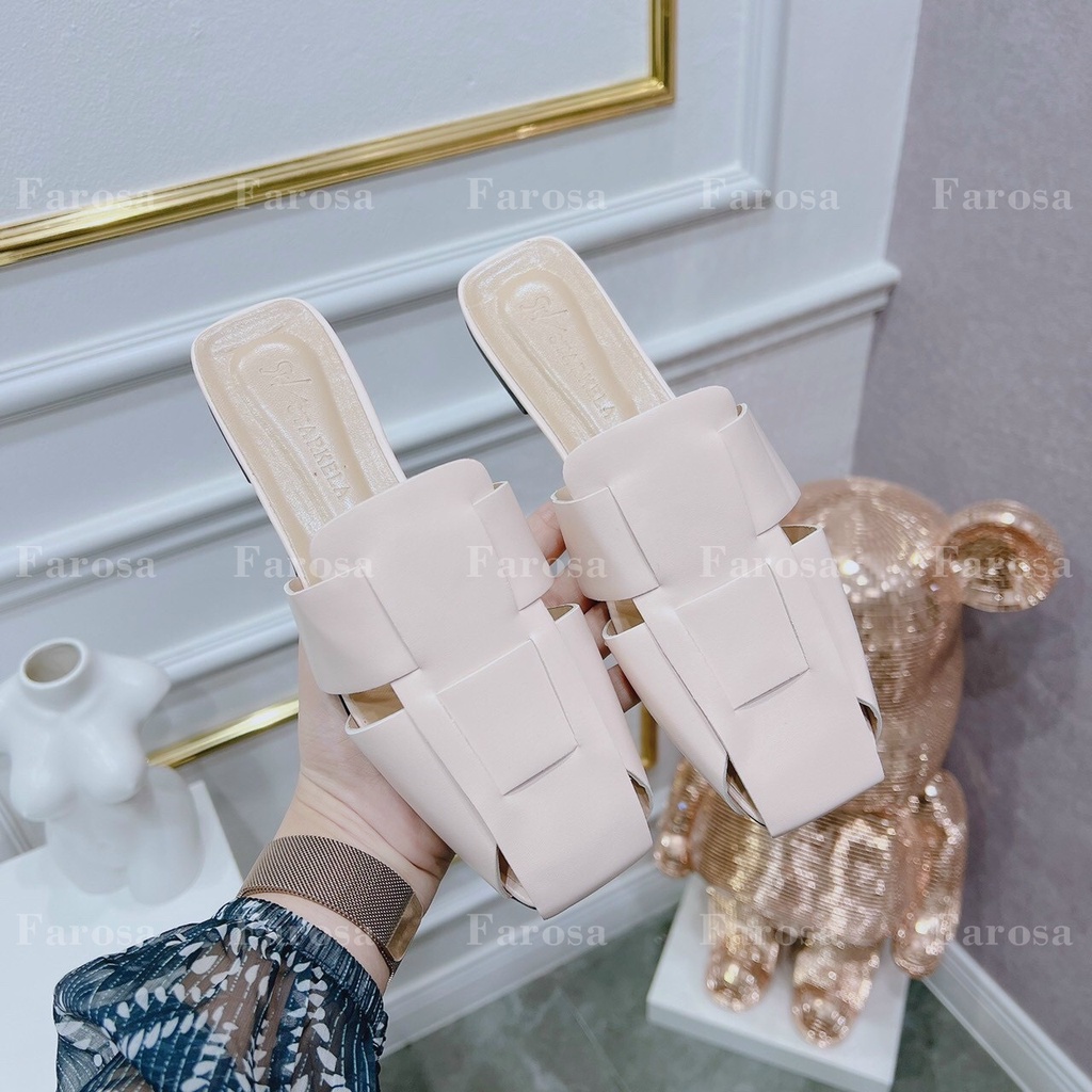 Dép sục nữ mũi vuông quai rọ lên chân cực phong cách