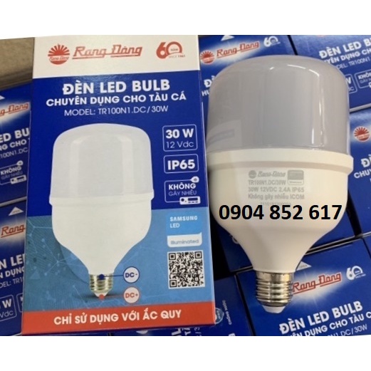 Bóng led 30W 12V - 24V Rạng Đông ắc quy chuyên tàu có chống nước, chống muối biển