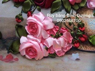 Tranh thêu ruy băng 70x55cm
