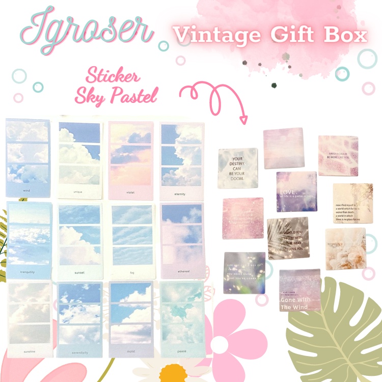 ⚡ Nhãn dán trang trí Pastel - Set 05 Pcs Mẫu ngẫu nhiên theo phân loại