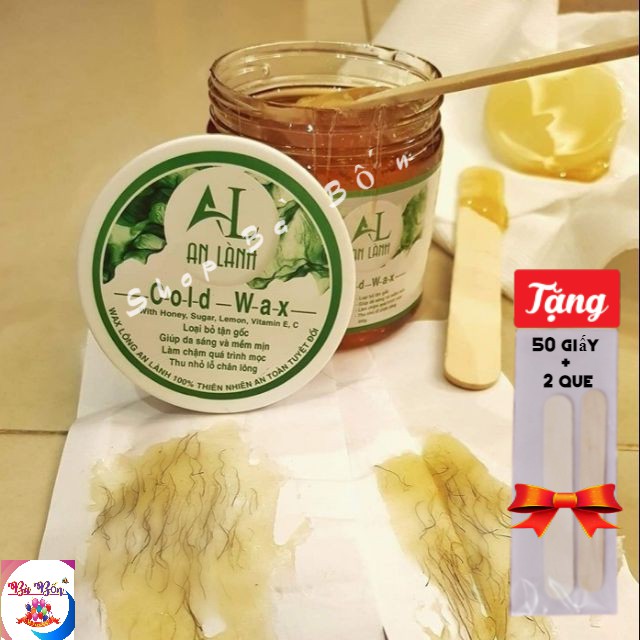 Gel Wax lông lạnh AN LÀNH 100% thiên nhiên, an toàn cho da (Tặng 50 giấy tẩy lông và 2 que) | Wax lông tay, chân, nách
