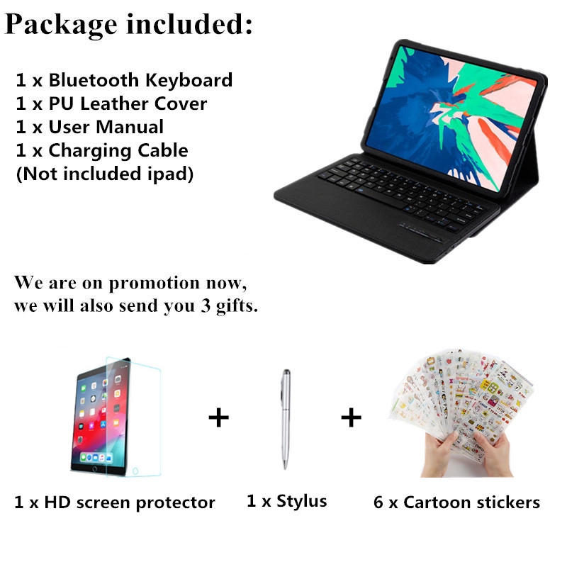 Bao da bàn phím Bluetooth iPad 9.7 2017/18 10.2 iPad Gen7 Gen8 iPad Air1 Air2 Air3 Mini12345 Pro10.5 Pro11 iPad 2/3/4