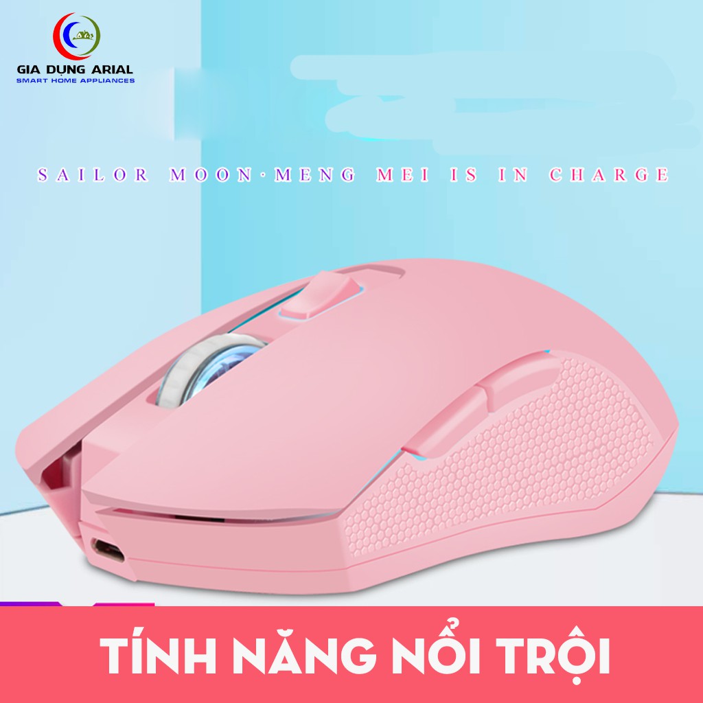 Chuột Máy Tính Có Dây BW-009 Màu Hồng Siêu Cute, Chuột Quang Gaming LED RGB Bảo Hành 6 Tháng